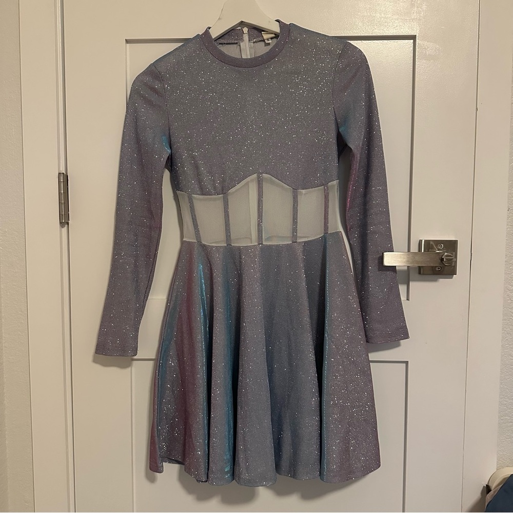Sparkling holographic pink blue alien Dress